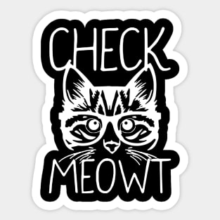 Check Me Out Cat Pun Sticker